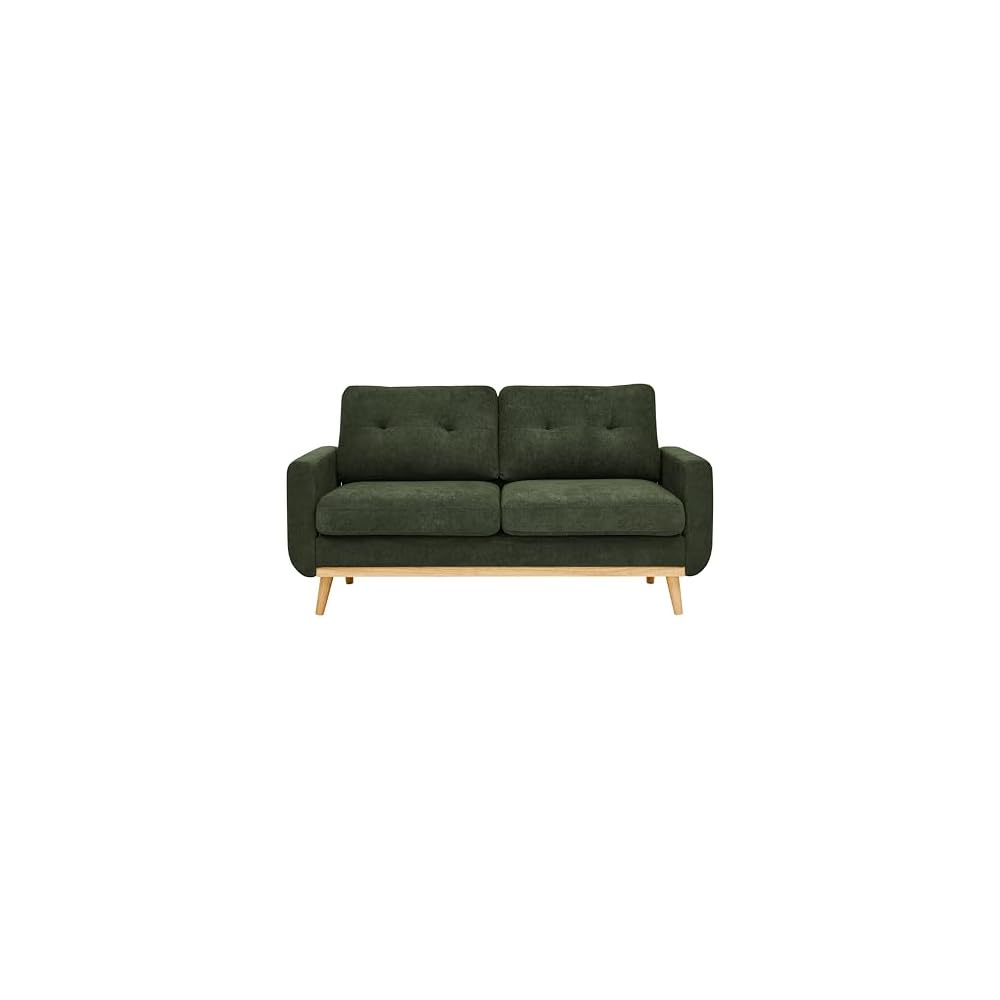 Dark Green 56" Loveseat Sofa, Couches for Small Spaces, Mid Century Love Seat Couches for Living Room, Upholstered 2-Seater Small Couch for Bedroom, Apartment, Easy Assembly (Dark Green)