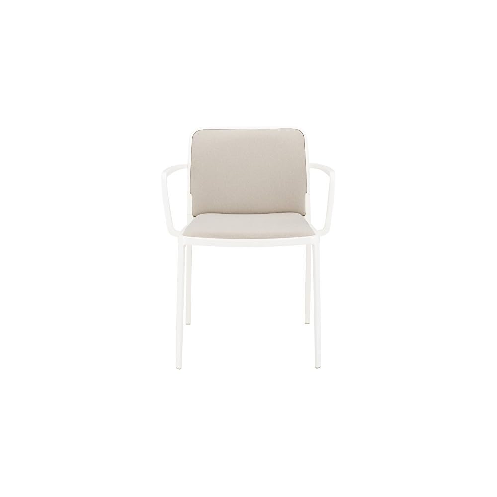 Kartell 5976/AC Audrey Soft Chair by Piero Lissoni, Pack of 2, Trevira Fabric Grey
