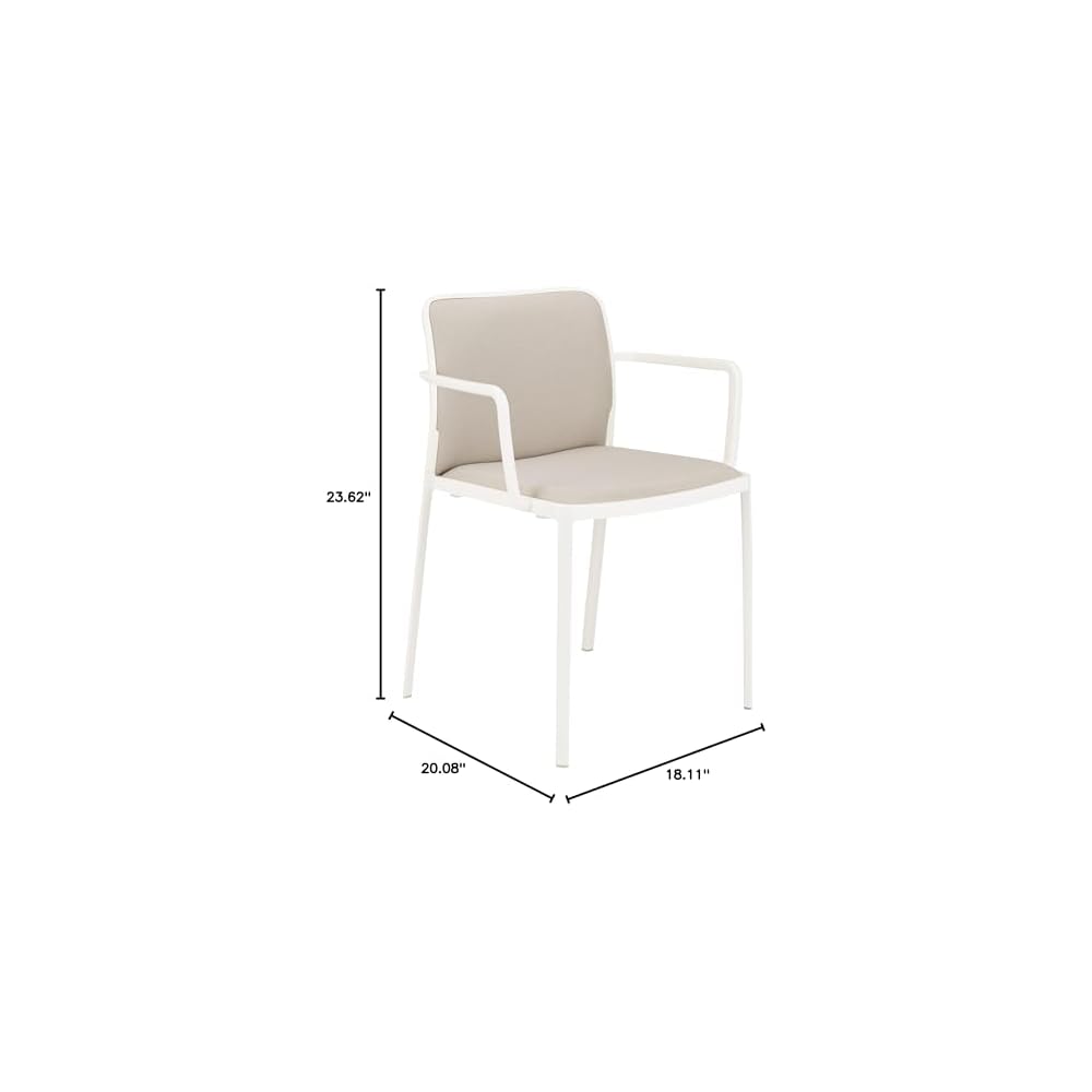 Kartell 5976/AC Audrey Soft Chair by Piero Lissoni, Pack of 2, Trevira Fabric Grey