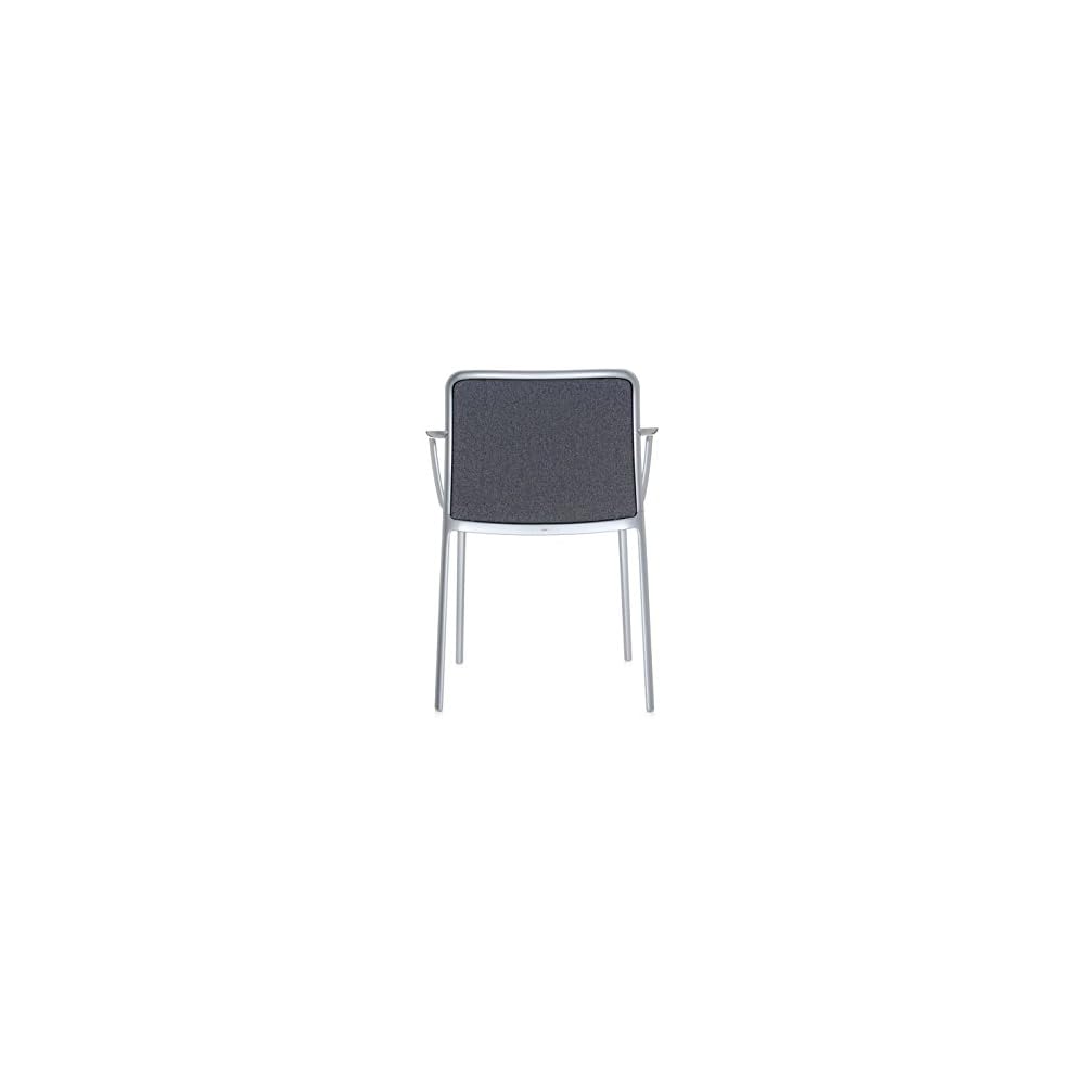 Kartell 5976/AC Audrey Soft Chair by Piero Lissoni, Pack of 2, Trevira Fabric Grey