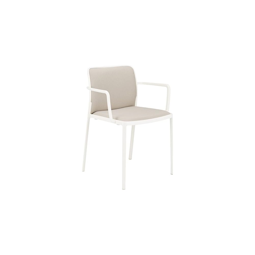 Kartell 5976/AC Audrey Soft Chair by Piero Lissoni, Pack of 2, Trevira Fabric Grey