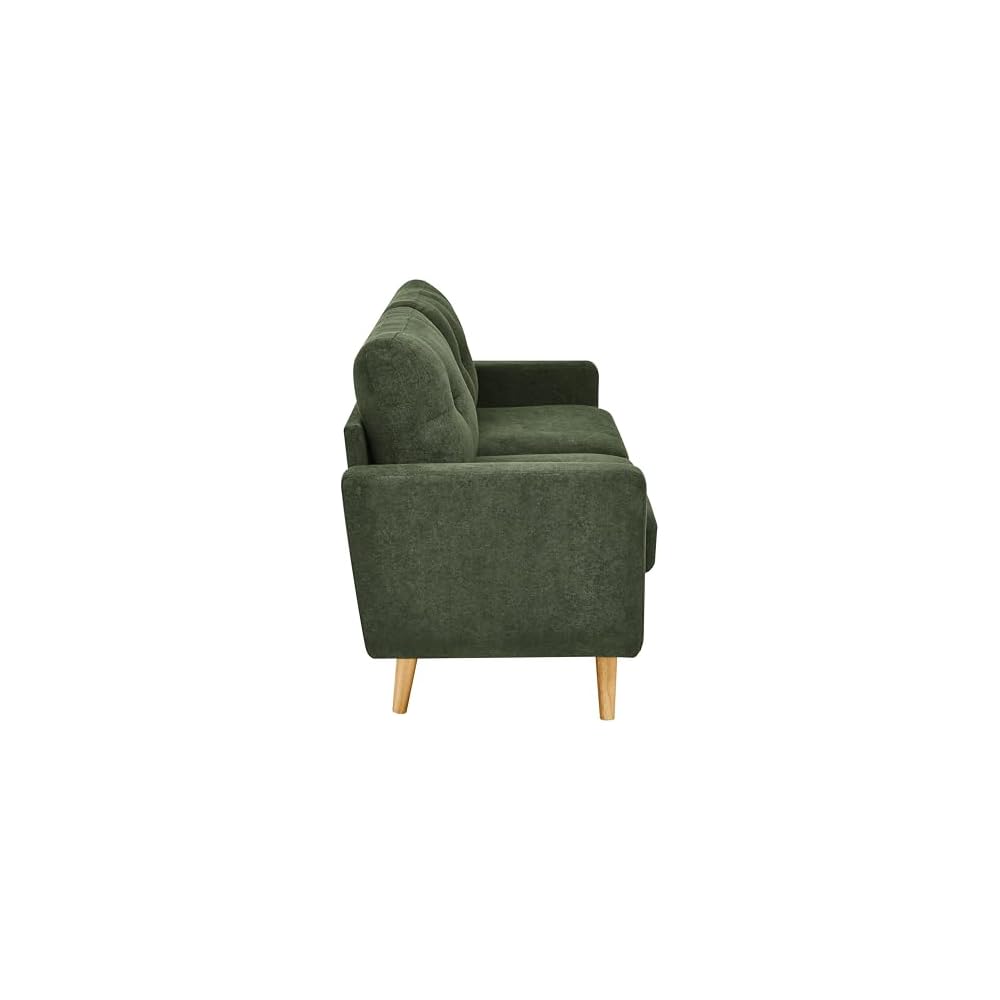 Dark Green 56" Loveseat Sofa, Couches for Small Spaces, Mid Century Love Seat Couches for Living Room, Upholstered 2-Seater Small Couch for Bedroom, Apartment, Easy Assembly (Dark Green)