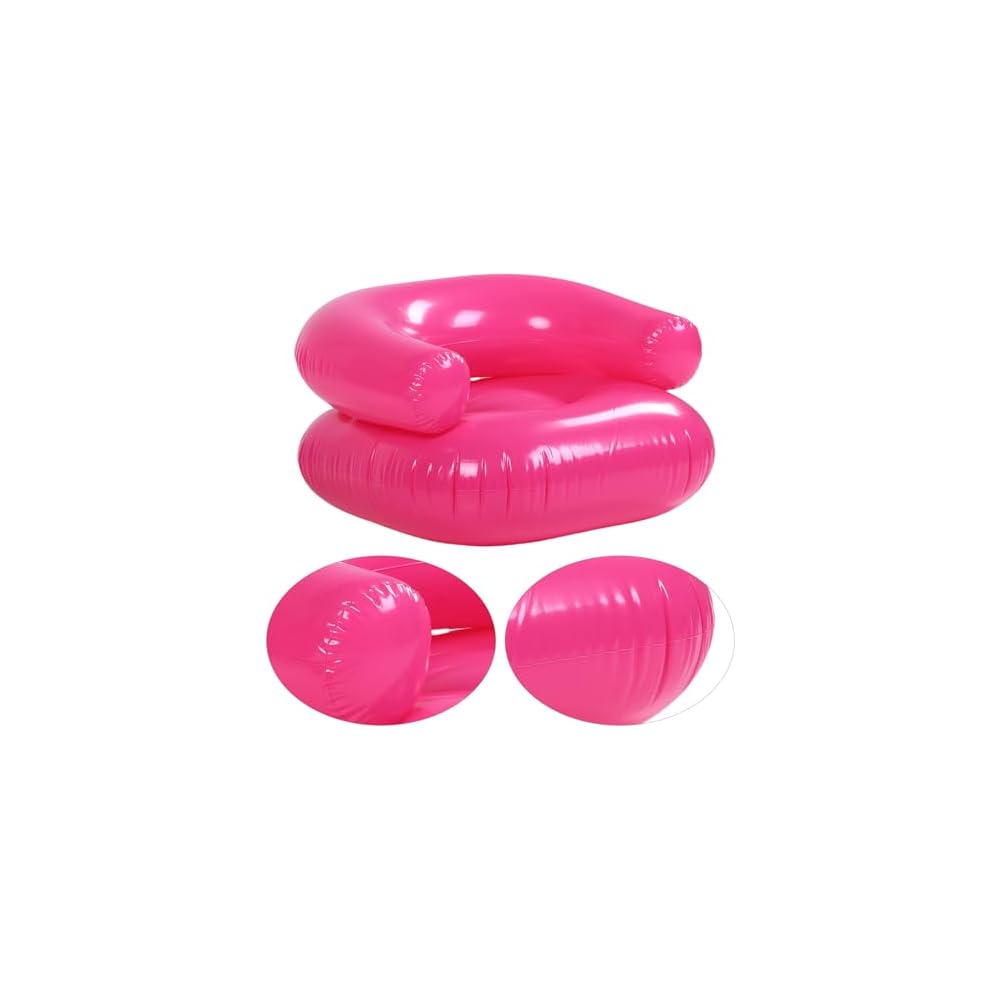 Inflatable Sofa, Soft PVC Lounge Chair with Lightweight Portable Design, Ideal for Home, Office, Camping, Indoor & Outdoor Use (Pink)