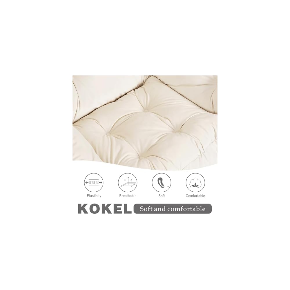 Kokel Lazy Chair with Folding Ottoman,Living Room Chairs, Accent Contemporary Lounge Chair, Single Steel Frame Leisure Sofa Chair with Armrests and A Side Pocket (White)