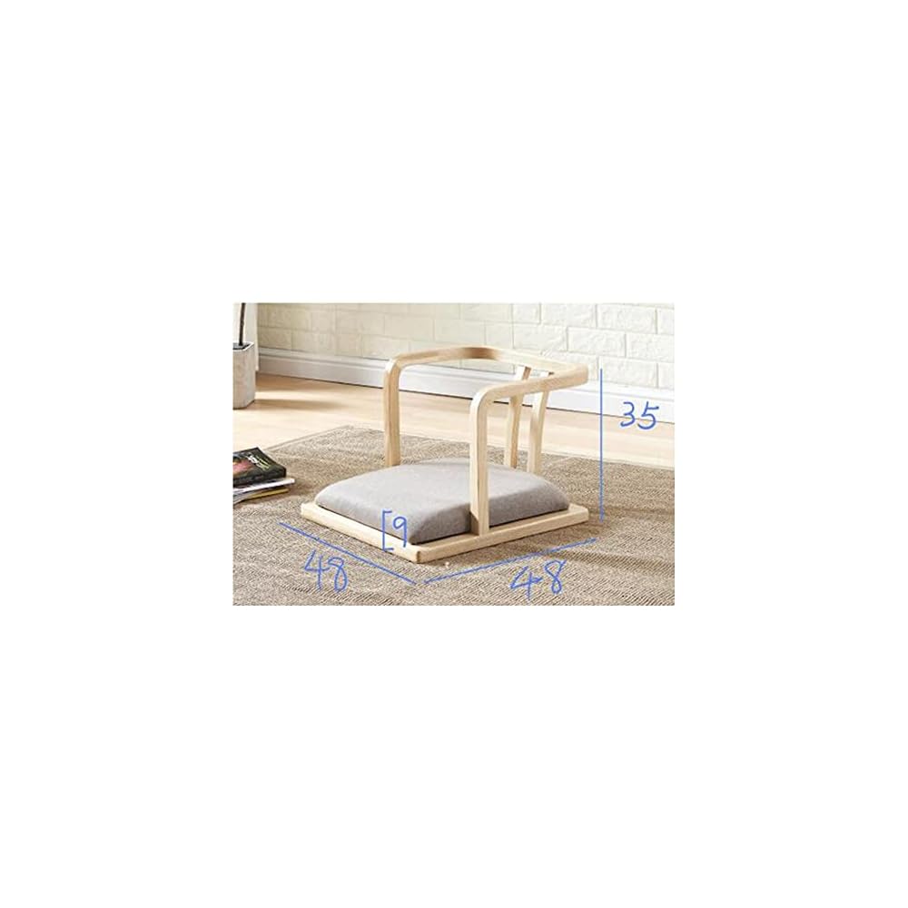 Seating with Back Support for Living Room Balcony Wood Tatami Legless Floor Chair Sofa Game