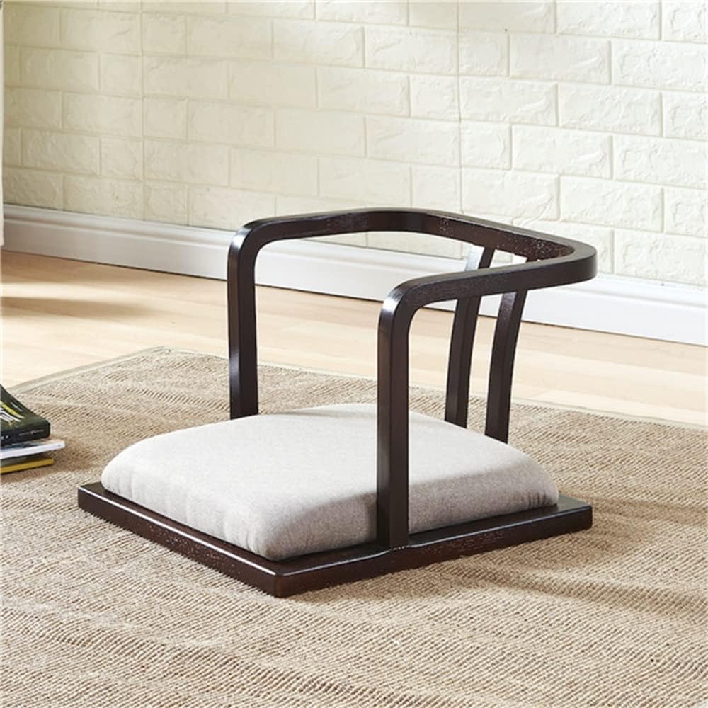 Seating with Back Support for Living Room Balcony Wood Tatami Legless Floor Chair Sofa Game