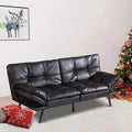 Hcore Memory Foam Futon Couch,Loveseat Bed,Small Splitback Modern Sofa Sofabed, Black