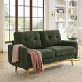 Dark Green 56" Loveseat Sofa, Couches for Small Spaces, Mid Century Love Seat Couches for Living Room, Upholstered 2-Seater Small Couch for Bedroom, Apartment, Easy Assembly (Dark Green)